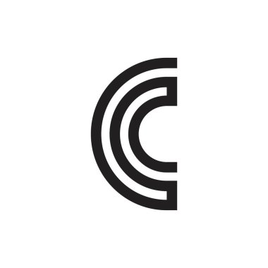 soyut harf cc bağlı eğrileri geometrik çizgi logosu