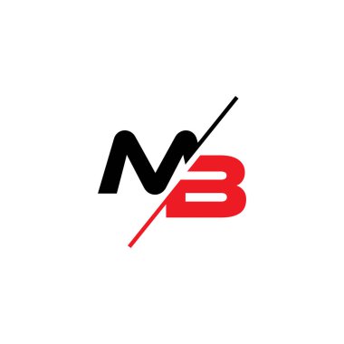 harfler mb dilim geometrik logo vektör