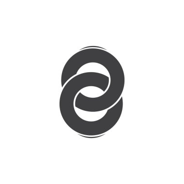 bağlantılı halkalar basit geometrik logo vektör