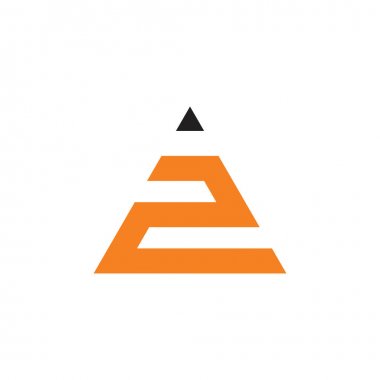 üçgen kalem geometrik çizgi logo vektör