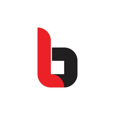 harfler lb basit bağlantılı eğrileri logo vektör