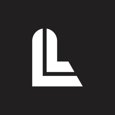 harf l basit çizgili geometrik çizgi logosu