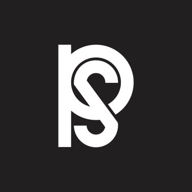 harfler sp basit düz geometrik çizgi logo vektör