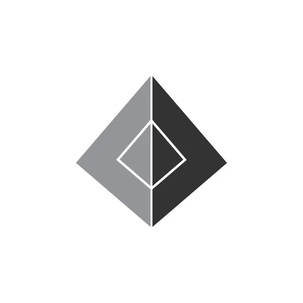 Basit üçgen 3d piramit geometrik logo — Stok Vektör