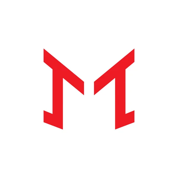 Letter mt simple geometric logo vector — Stock Vector