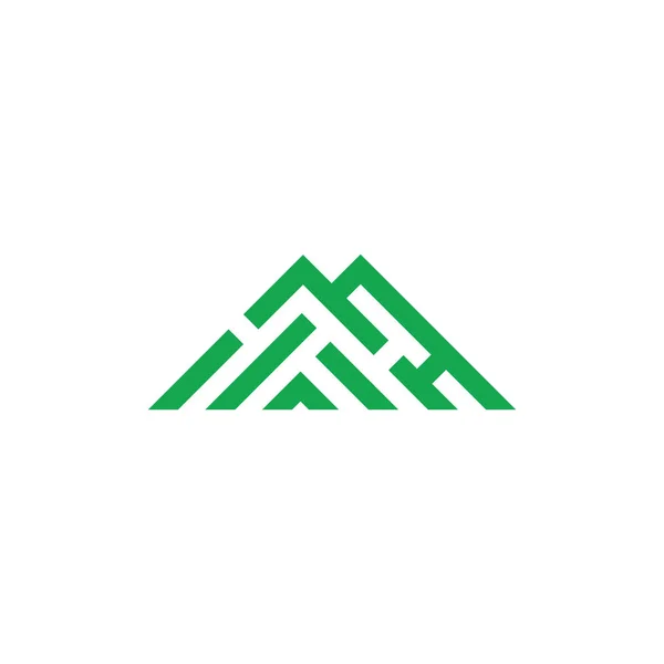 Vert montagne simple triangle rayures géométrique logo vecteur — Image vectorielle
