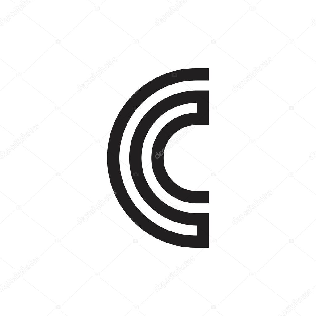 Abstract letter cc linked curves geometric line logo