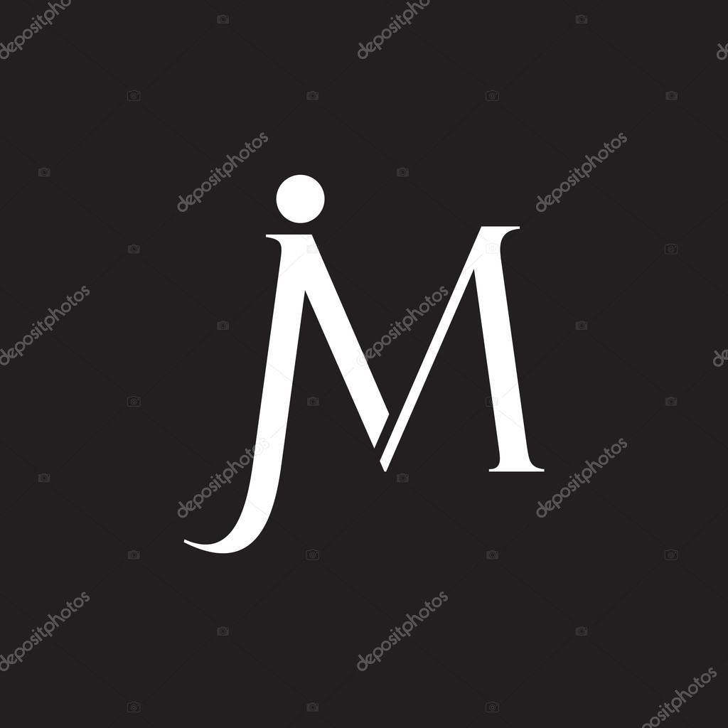 Letters jm simple geometric logo vector