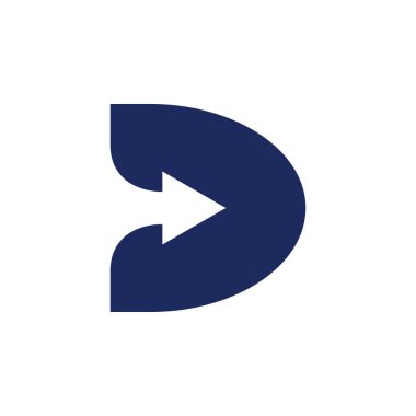 harf d hareket ok basit logo vektör