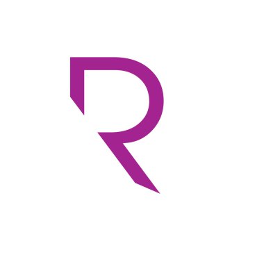 harf r basit geometrik çizgi logo vektör