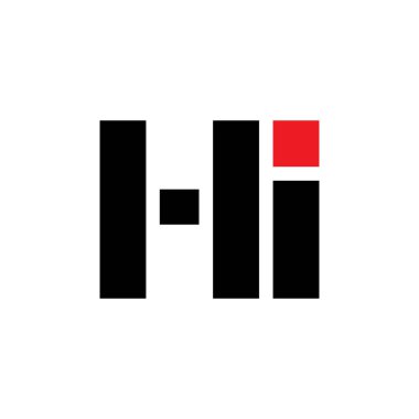 harfler hi basit geometrik logo vektör
