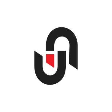 soyut harf nu basit geometrik çizgi logo vektör