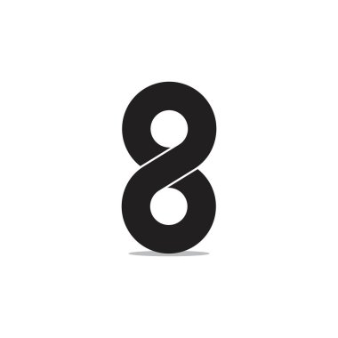 Sayı 8 çizgi Logo vektör