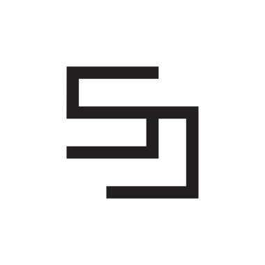 soyut harfleri sc geometrik çizgi logo vektör