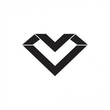 degrade 3D geometrik harf vektör logo