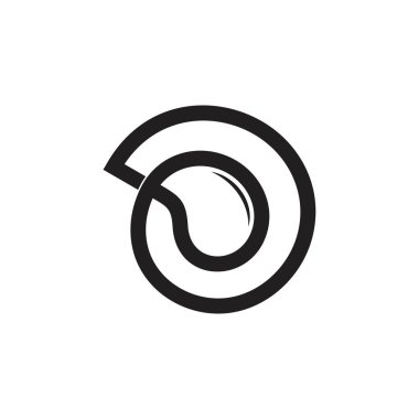 harf d damla su şekli çizgi logo vektör