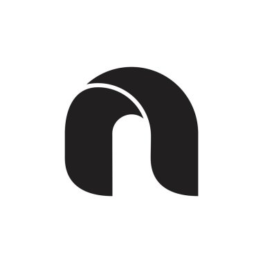 mektup rn basit geometrik 3d logo vektör