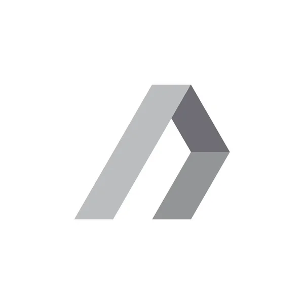 Letter n eenvoudige 3D-lijn logo vector — Stockvector
