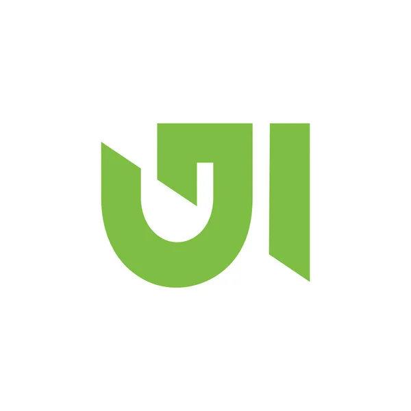 Абстрактна літера ui простий геометричний логотип — стоковий вектор
