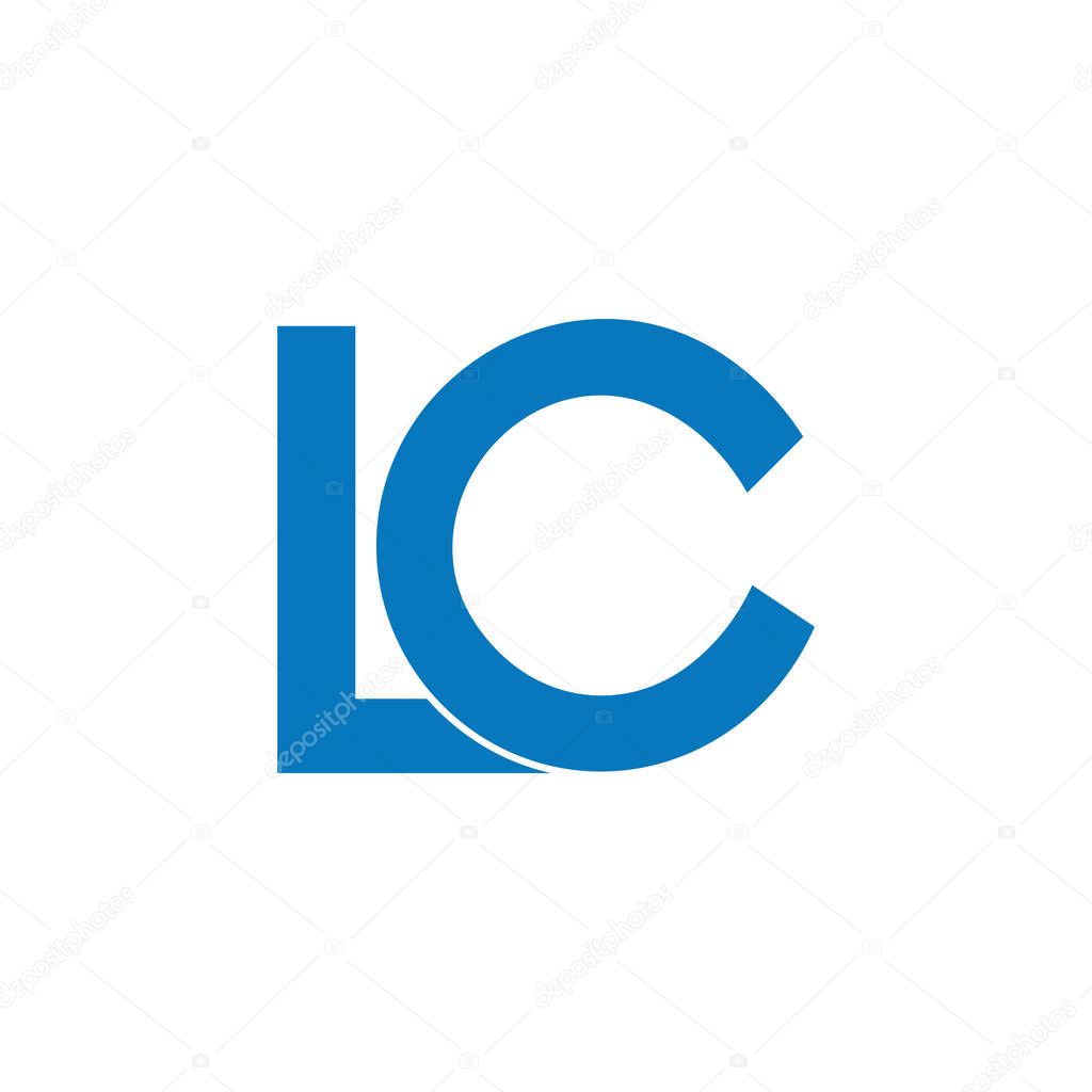 Letters lc simple geometric line logo vector