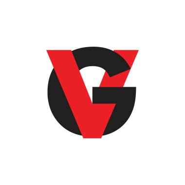 harfler vg bağlı basit logo vektör