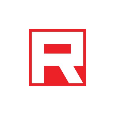 harf r basit negatif uzay geometrik logo vektör