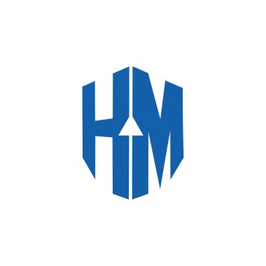 mektup hm basit geometrik ok logo vektör