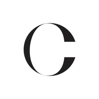 harf c basit geometrik şerit logo vektör