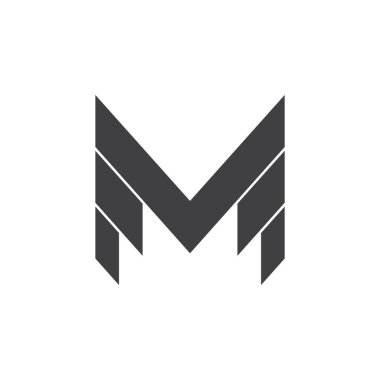 mektup m basit geometrik logo vektör