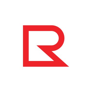 harf r basit geometrik çizgi logo vektör