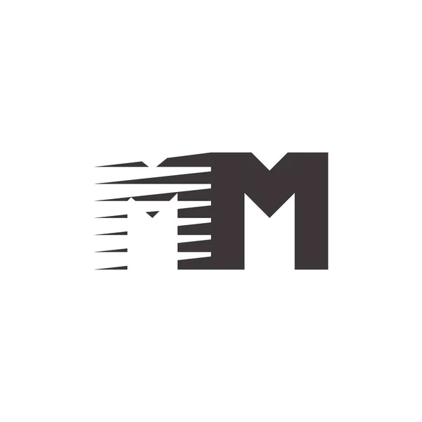 Letter mm snelle strepen beweging logo vector — Stockvector