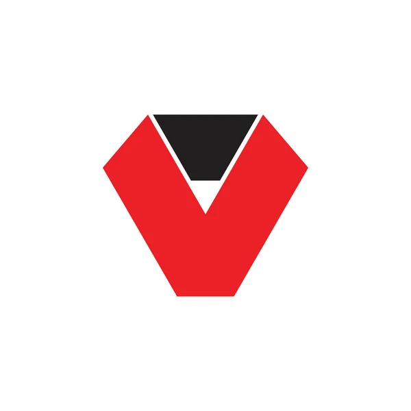 Letra v logotipo geométrico triângulo simples —  Vetores de Stock