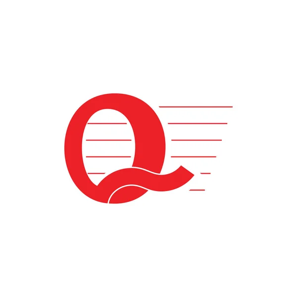Písmeno q jednoduchý symbol loga v pohybu pásu karet — Stockový vektor