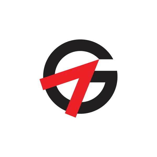 Літера g стрілка вгору простий геометричний вектор логотипу — стоковий вектор
