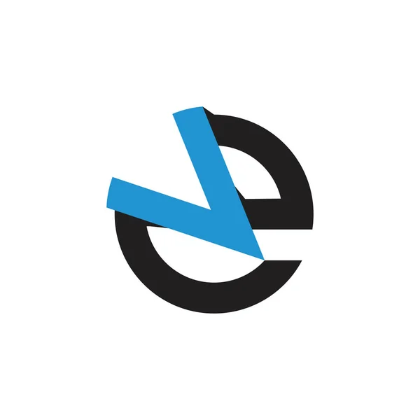 Lettre e flèche simple géométrique logo vecteur — Image vectorielle