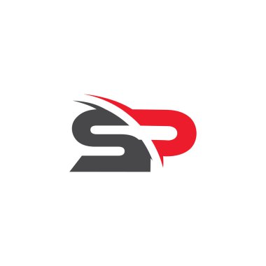 harfler sp swoosh dilim tasarım geometrik logo vektör