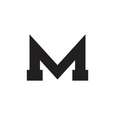 mektup m basit geometrik logo vektör