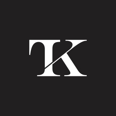 harf tk basit bağlantılı logo vektörü