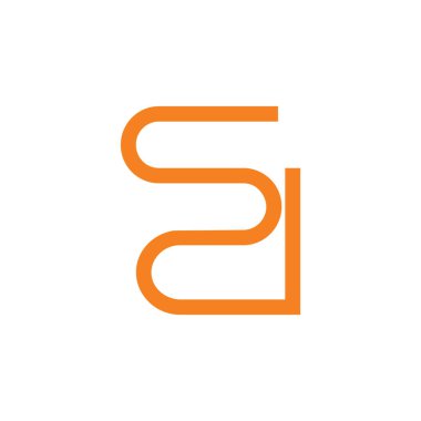 mektup sd basit bağlantılı hat logosu vektör