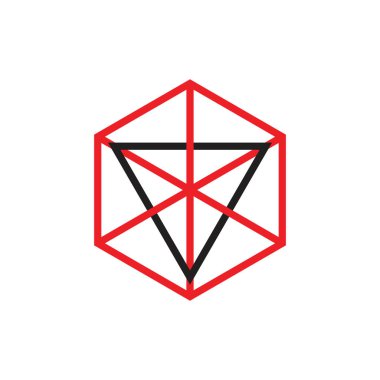 bağlı çakışan çizgi altıgen üçgen logo vektörü