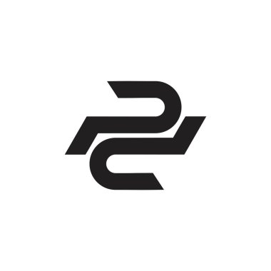 soyut harf pd basit geometrik çizgi logo vektör
