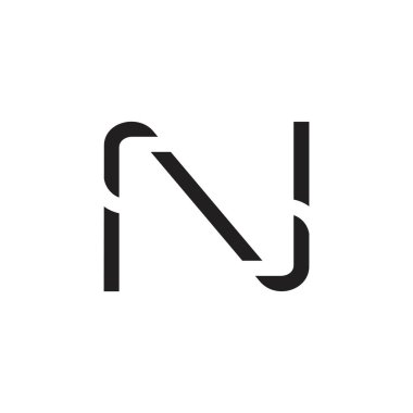 mektup n basit ince çizgi geometrik logo vektör