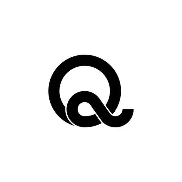 Letter q simple ribbon shape overlapping logo vector — Stock Vector
