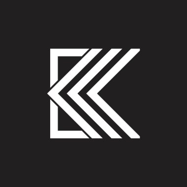 harf k çizgili ok logo vektörü