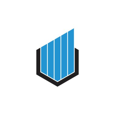 çizgili altıgen geometrik çizgi logo vektör