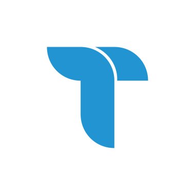 harf t basit eğrileri logo vektör