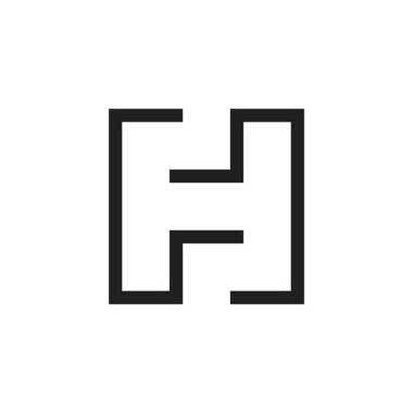 harf h geometrik çizgi logo vektör