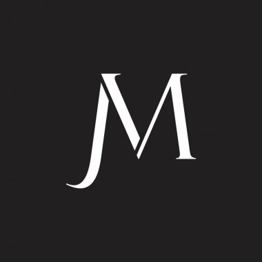 harf jm basit bağlantılı geometrik logo vektör