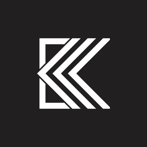 Letra k rayas flecha logo vector — Vector de stock