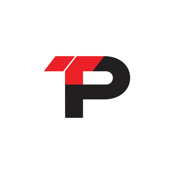 letter tp простой связанный геометрический вектор логотипа
